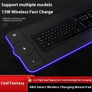 HBGER ALIENWARE ชาร์จไร้สาย RGB แผ่นรองเมาส์ XXL แผ่นรองเมาส์สำหรับเล่นเกมขนาดใหญ่800X300รองเมาส์นัก