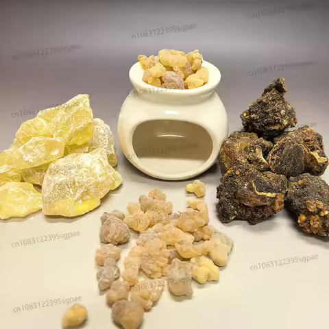 300g Premium Natural Resin Incense Pack: 100g Frankincense & 100g Myrrh for Stress Relief，and 100g P