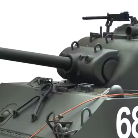 Remote Control Tank 1/16 Sherman M4A3 E8 IR BB Barrel Elevation Smoke Unit Metal Chassis Road Wheels