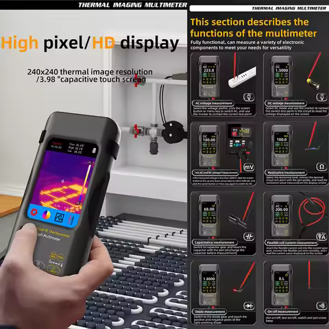 SH7 320x320 Thermal Imager Camera 20000 Counts Digital Multimeter 2 in 1 IR Camera for Automobile Pi