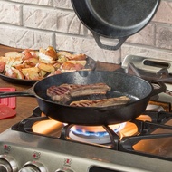 美國LODGE 美國製圓形鑄鐵橫紋煎鍋/烤盤-27cm L8GP3