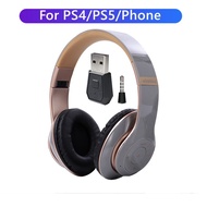 For PS4 PS5 Gamer Wireless Headphones With Microphone Foldable Gaming Helmet with Bluetooth Transmitter Phone Gamer Headset
