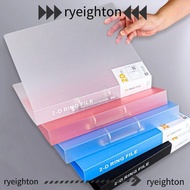 RYEIGHTON Transparent Folder, D-shaped 2 Holes Binder File Folder, Plastic Office Document Lever Arc