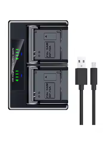 HQIX for Samsung WB210 ST200F SH100 PL210 Camera BP-85A Dual Charger Battery