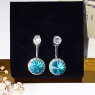 Fliz - INDY EARRING - AS15513 18k Gold Plated Blue aquamarine Crystal Earrings