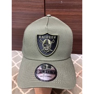 NE 9 Forty A Raiders Olive Cap Black Logo Baseball cap Snapback Adjustable