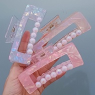 Jepit Rambut Korea Premium Jedai Wanita Besar Marmer Mutiara Acrylic High Quality ANTI PECAH Clips