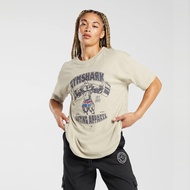 Spot GYMSHARK's Women's Weightlifting Printed Sports Loose Short Sleeved T-shirt