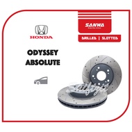 Sanwa Drilled Slotted Front Brake Disc - Honda Odyssey RB1 | Absolute