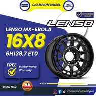 *LENSO* MX EBOLA 16X8 6H139.7 ET0 SATIN BLACK