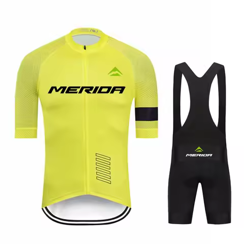 2026 Men Summer Merida Short Sleeve Cycling Jersey Set MTB Maillot Ropa Ciclismo Bicycle Wear Breath