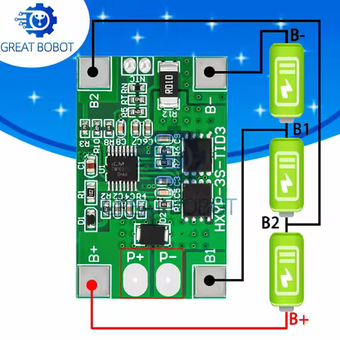 BS 3S 10A Li-ion Lithium Battery 18650 Charger PCB BMS Protection Board 12V 11.1V 12.6V Prevent over