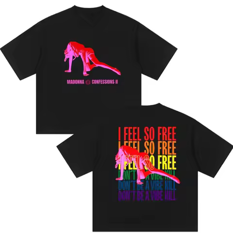 Madonna Confessions II Album 2026 Graphic Shirts I Feel So Free Pop Music Y2K T-Shirt Men Women Retr
