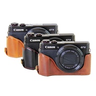 New Pu Leather Camera Case Half Bag For Canon Powershot G7x Ii G7x Mark 2 G7xii G7x3 G7x Iii Digital
