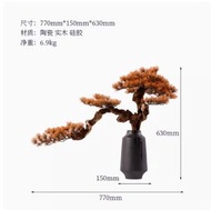 新中式日式仿真紅色楓葉楓樹酒店玄關盆景 端景售樓部走廊轉角擺件