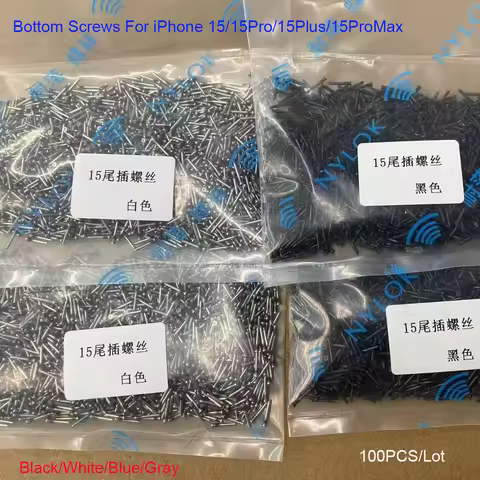 100pcs New Bottom Pentalobe Screws Repair Parts for Apple iPhone 15 Pro Max 15 Plus 15Pro 16 Pro Max