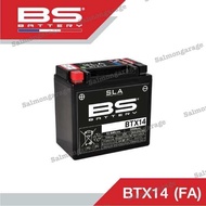 แบตเตอรี่BS SLA BTX14 แบตเตอรี่มอเตอร์ไซค์ (ขนาด 12.6 แอมป์) แบตเตอรี่รถr1200gs แบตr1300rs แบตtiger8