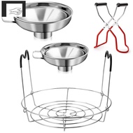 4 Pieces Canning Kit, 1PC Canning Rack+ 1PC Canning Jar Lifter Tong+ 2PC Canning Funnels, Canning Su