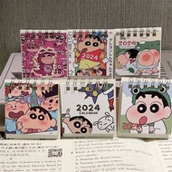 Ready Stock 2024 Mini Desk Calendar High-Value Crayon Shin-Chan Pocket Calendar Desktop Desk Calendar Small Girl Heart Desk C