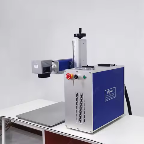 SWT 20W Fiber Laser Marking Machine High Precision 0 01mm for PCB Electronics QR Code Serialization
