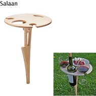 SALAAN Round Wooden Wine Stand Foldable Reusable Wine Glass Holder Practical Portable Outdoor Wine T