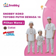 Snobby Apparel Sarimbit Couple Putih Premium – Gamis Toyobo Tille Wanita & Koko Toyobo Pria
