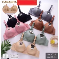 BH BRA JUMBO embossed motif IMPORT WITHOUT WIRE BIG SIZE CUP C LARGE HOOK 3 CUP 38-44 COOL STRETCHY 