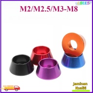 Colorful Aluminum Tapered Washer Belleville Washer M2/M2.5-M8 - Anodized Cone Spacer for Bike Frame 