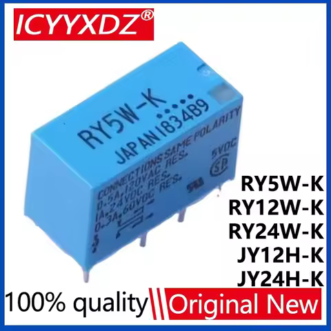 5Pcs/lot New Relay RY5W-K RY12W-K RY24W-K 1A 8PIN 5V 12V 24V Signal Relay JY12H-K 12VDC JY24H-K 24VD