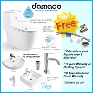 Tiara 918 Rimless Turbo Tornado Flushing Toilet Bowl and Basin Package