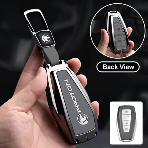 Car Key Zinc Alloy Leather Case Cover For Proton Exora Iriz R3 Wira Saga Satria Magma X50 V6 X70 Pro