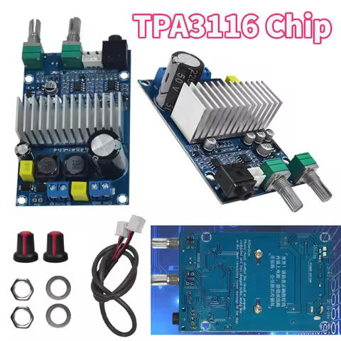 TPA3116 Subwoofer Amplifier Board TPA3116D2 Audio Power Amplifiers 100W Bass DC12-24V