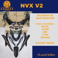 Rapido  NVX V2 Thai Aerox-155 Maxi Signature Coverset ( Sticker Tanam) BLACK SILVER CYAN RED ORANGE