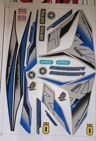 Tem rời exciter 150 mxking xanh bạc dán xe đen bạc 2019