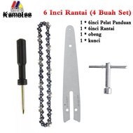 Kamolee 4/6 Inci Menyetir Tautan gergaji mesin + Memandu 4 Pcs-Set Rantai Gergaji Baja Berkualitas Tinggi Pengganti Set untuk Chainsaw Tools