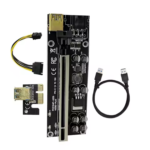 ABIU VER009S Plus PCI-E Riser Card 009S Plus PCIE X1-X16 4Pin 6Pin Power USB 3.0 Cable for Graphics 