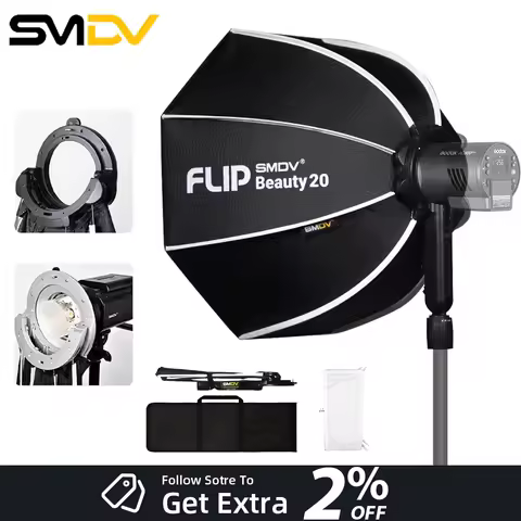 SMDV Flip Beauty 20 24 Quickly Release Parabolic Softbox Strong Reflective Matt Box for Bowens Elinc