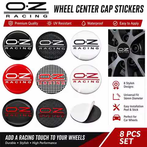 4Pcs 3D OZ OZRacing 45mm 56mm 60mm 65mm Wheel Center Caps Stickers Hub Rim Emblem Decals for OZ Raci