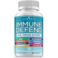 8 in 1 Immune Defense Support, Immunity Capsules Supplement with Echinacea Zinc 50mg, Vitamin C, D3 