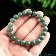 Burmese Jade Bead Bracelets Accessories Charm Gift Green Man Gemstone Jadeite Amulet Women Amulets R