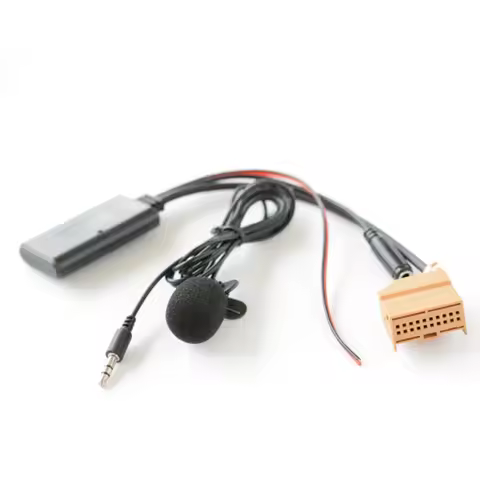 Car Bluetooth 5.0 Aux Cable Microphone Handsfree Mobile Phone Free Calling AV/AV2 Adapter For Q7 A6 