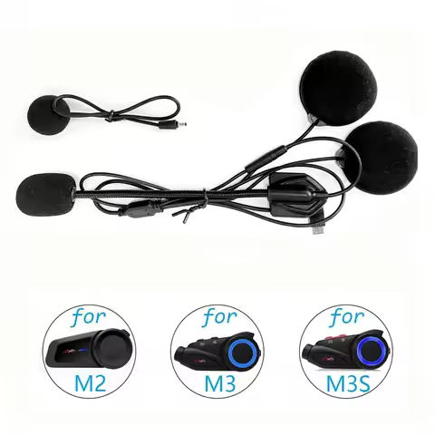 For Maxto M2 M2C M3 M3S Accessories Headphone Microphone 2 In1 Earphone Suit for Motorcycle Full/Fac