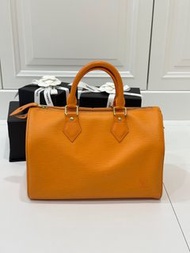 Louis Vuitton LV Epi Speedy30 橘黃色 手提包 斜背包 肩背包