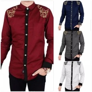 KATUN KEMEJA Koko Shirt Adult Irfan Shirt 4-color sc/ Men's Clothing Cotton strecth Embroidery Sleev