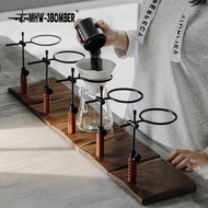 MHW-3BOMBER Adjustable Coffee Drip Station Vintage Pour Over Espresso Dripper Stand Removable Rack and Non-Slip Base
