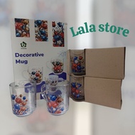 6pcs thick glass cups, Decorative mug cups, 200ml mug cups, 6in1 glass cups