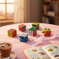 3x3 Rubik's Cube Mini Keychain Toys 12 Pack Brain Teaser Fidget Sensory Valentine's Eco-Friendly Gif