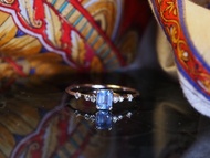 Blue Sapphire Emerald Ring | 藍寶石戒指 | 18K 白金