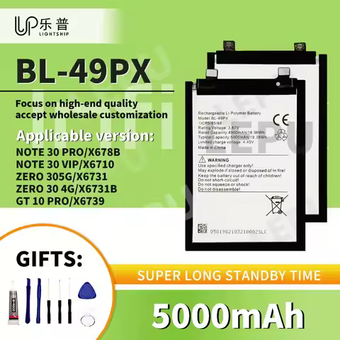 High Quality Battery INFINIX NOTE 30 PRO VIP BL-49PX 5000mAh Battery for INFINIX ZERO 30 4G 5G X6739