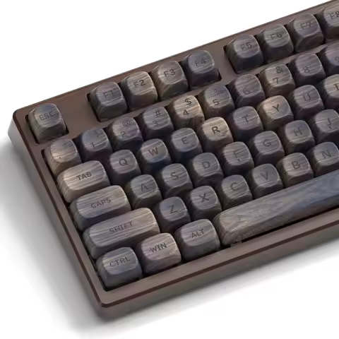XVX MOA Profile Dark Walnut Wood Theme PBT Customs Dye Sub Keycaps for 61/87/104 Cherry MX Gaming Me